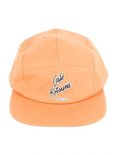 Pre-owned Maison Kitsuné Graphic Print Baseball Hat In Orange