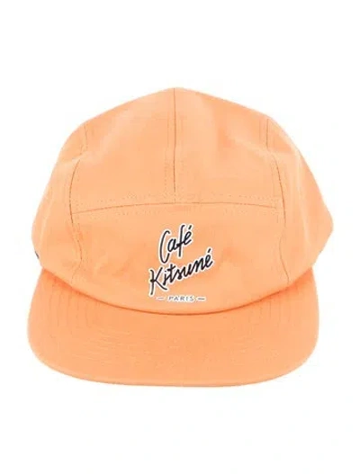 Pre-owned Maison Kitsuné Graphic Print Baseball Hat W/tags In Orange