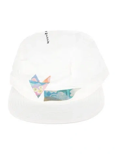 Pre-owned Maison Kitsuné Graphic Print Baseball Hat W/tags In White