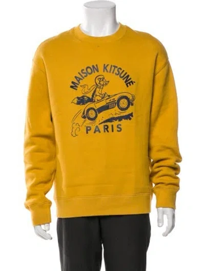 Pre-owned Maison Kitsuné Graphic Print Crew Neck Pullover In Gray