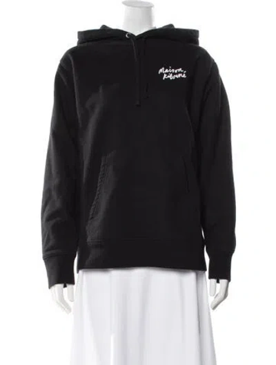 Pre-owned Maison Kitsuné Graphic Print Crew Neck Sweatshirt In Black