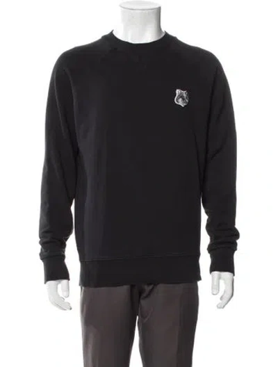 Pre-owned Maison Kitsuné Graphic Print Crew Neck Sweatshirt In Black