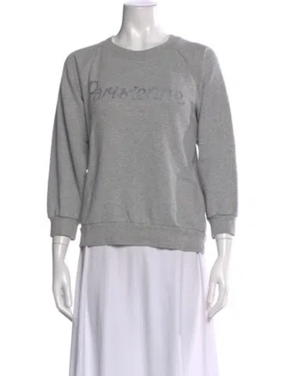 Pre-owned Maison Kitsuné Graphic Print Crew Neck Sweatshirt In Gray