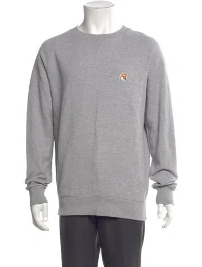 Pre-owned Maison Kitsuné Graphic Print Crew Neck Sweatshirt In Gray