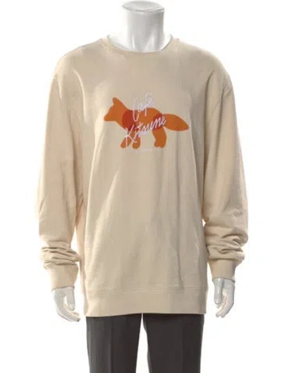 Pre-owned Maison Kitsuné Graphic Print Crew Neck Sweatshirt In Neutral