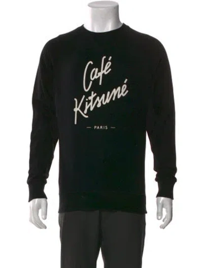 Pre-owned Maison Kitsuné Graphic Print Crew Neck Sweatshirt W/ Tags In Black