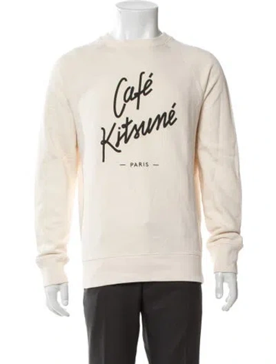 Pre-owned Maison Kitsuné Graphic Print Crew Neck Sweatshirt W/ Tags In Neutral