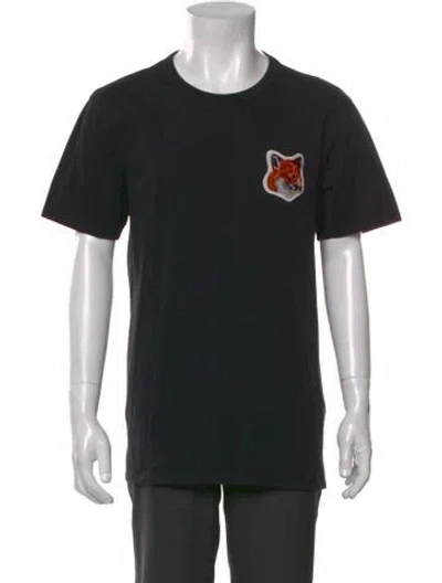 Pre-owned Maison Kitsuné Graphic Print Crew Neck T-shirt In Black