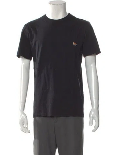 Pre-owned Maison Kitsuné Graphic Print Crew Neck T-shirt In Black