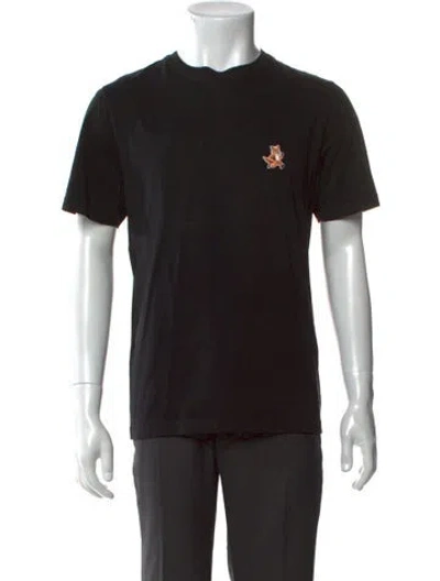 Pre-owned Maison Kitsuné Graphic Print Crew Neck T-shirt In Black