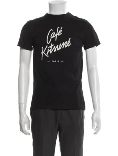 Pre-owned Maison Kitsuné Graphic Print Crew Neck T-shirt In Black