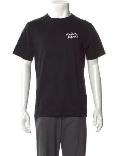 Pre-owned Maison Kitsuné Graphic Print Crew Neck T-shirt In Black