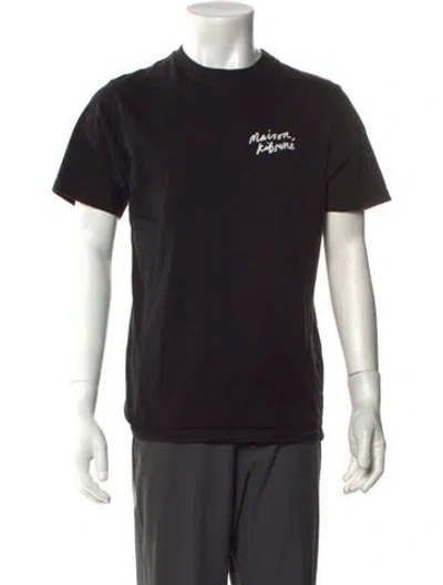 Pre-owned Maison Kitsuné Graphic Print Crew Neck T-shirt In Black