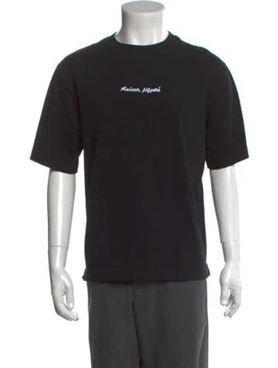 Pre-owned Maison Kitsuné Graphic Print Crew Neck T-shirt In Black