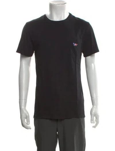 Pre-owned Maison Kitsuné Graphic Print Crew Neck T-shirt In Black
