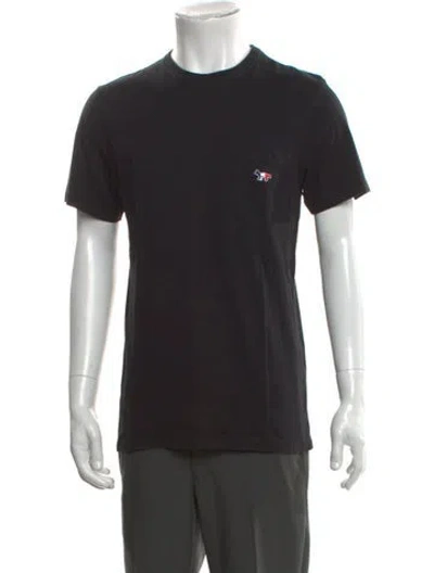 Pre-owned Maison Kitsuné Graphic Print Crew Neck T-shirt In Black