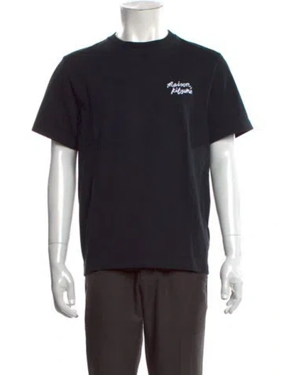 Pre-owned Maison Kitsuné Graphic Print Crew Neck T-shirt In Black