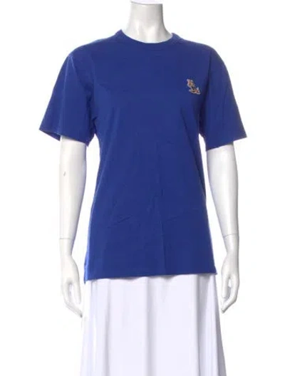 Pre-owned Maison Kitsuné Graphic Print Crew Neck T-shirt In Blue
