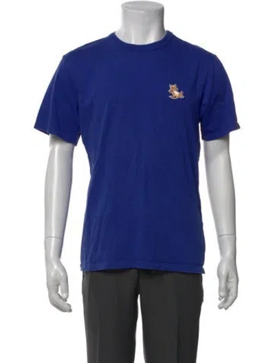 Pre-owned Maison Kitsuné Graphic Print Crew Neck T-shirt In Blue