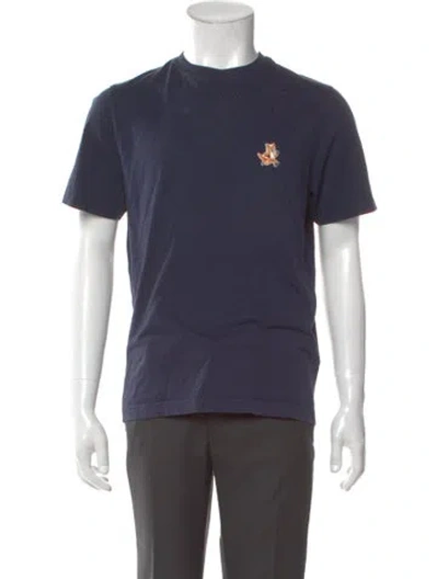 Pre-owned Maison Kitsuné Graphic Print Crew Neck T-shirt In Blue