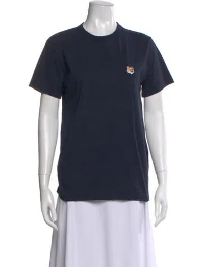 Pre-owned Maison Kitsuné Graphic Print Crew Neck T-shirt In Blue