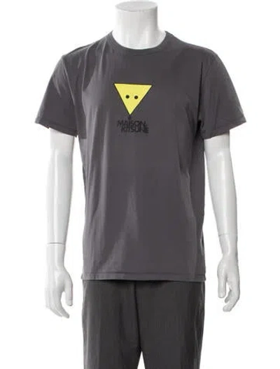 Pre-owned Maison Kitsuné Graphic Print Crew Neck T-shirt In Gray