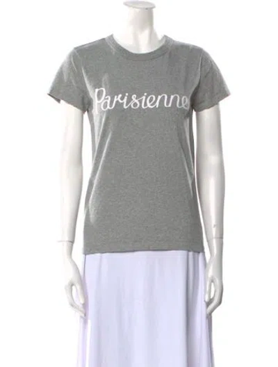 Pre-owned Maison Kitsuné Graphic Print Crew Neck T-shirt In Gray