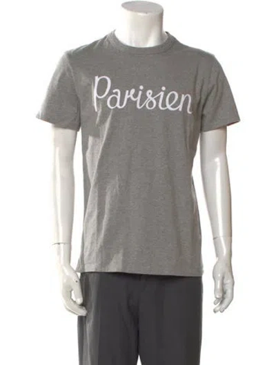 Pre-owned Maison Kitsuné Graphic Print Crew Neck T-shirt In Gray