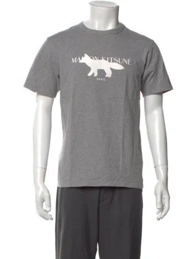 Pre-owned Maison Kitsuné Graphic Print Crew Neck T-shirt In Gray