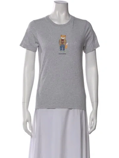 Pre-owned Maison Kitsuné Graphic Print Crew Neck T-shirt In Gray