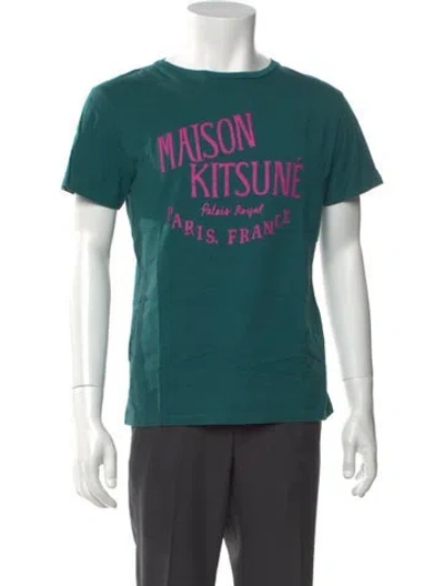 Pre-owned Maison Kitsuné Graphic Print Crew Neck T-shirt In Green