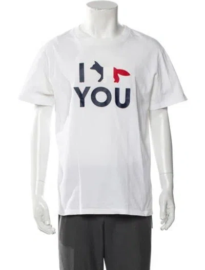 Pre-owned Maison Kitsuné Graphic Print Crew Neck T-shirt In Neutral