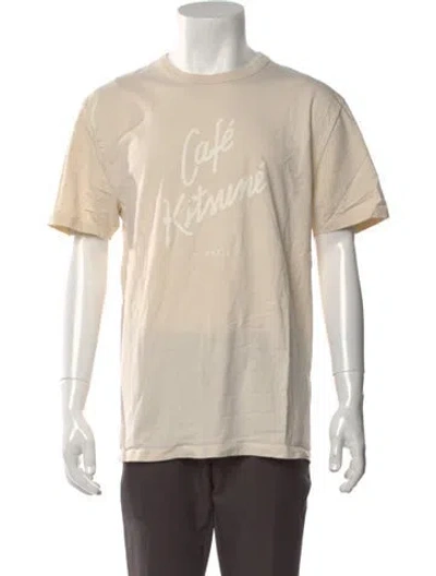 Pre-owned Maison Kitsuné Graphic Print Crew Neck T-shirt In Neutral