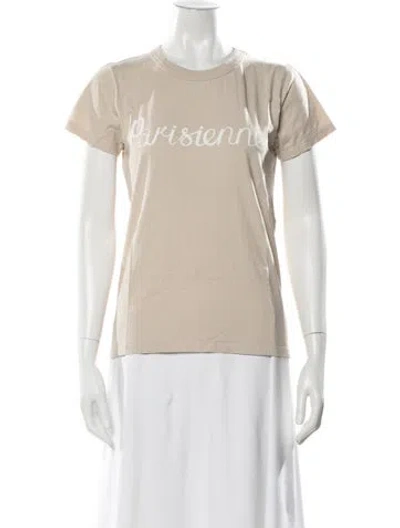 Pre-owned Maison Kitsuné Graphic Print Crew Neck T-shirt In Neutral