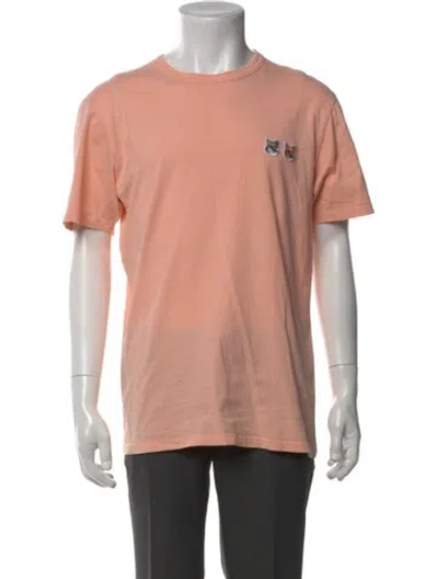 Pre-owned Maison Kitsuné Graphic Print Crew Neck T-shirt In Pink
