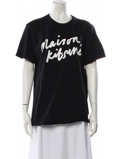Pre-owned Maison Kitsuné Graphic Print Crew Neck T-shirt W/ Tags In Black