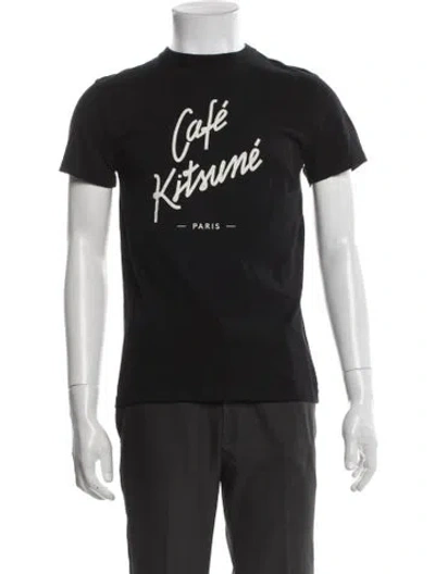 Pre-owned Maison Kitsuné Graphic Print Crew Neck T-shirt W/ Tags In Black