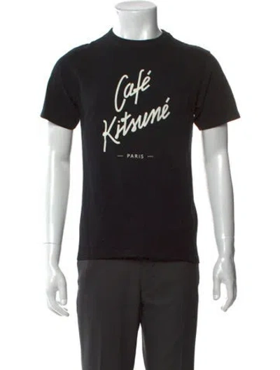 Pre-owned Maison Kitsuné Graphic Print Crew Neck T-shirt W/ Tags In Black