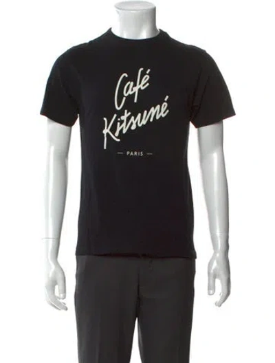 Pre-owned Maison Kitsuné Graphic Print Crew Neck T-shirt W/ Tags In Black