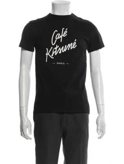 Pre-owned Maison Kitsuné Graphic Print Crew Neck T-shirt W/ Tags In Black