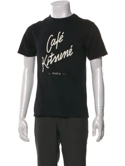 Pre-owned Maison Kitsuné Graphic Print Crew Neck T-shirt W/ Tags In Black