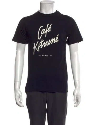 Pre-owned Maison Kitsuné Graphic Print Crew Neck T-shirt W/ Tags In Black