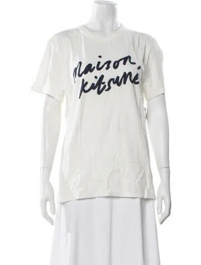 Pre-owned Maison Kitsuné Graphic Print Crew Neck T-shirt W/ Tags In White