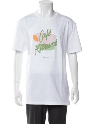 Pre-owned Maison Kitsuné Graphic Print Crew Neck T-shirt W/ Tags In White