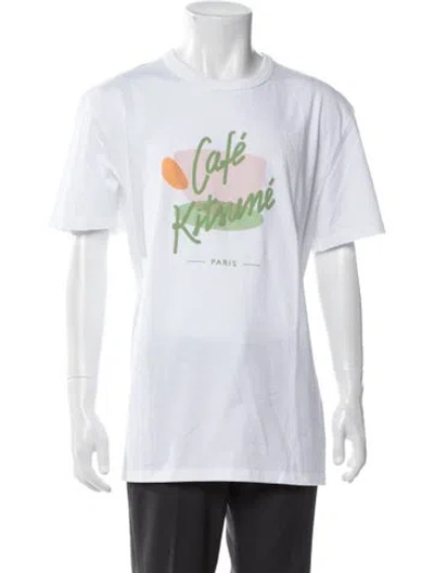 Pre-owned Maison Kitsuné Graphic Print Crew Neck T-shirt W/ Tags In White