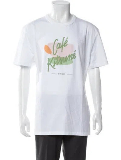 Pre-owned Maison Kitsuné Graphic Print Crew Neck T-shirt W/ Tags In White