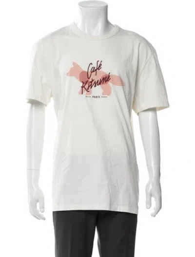 Pre-owned Maison Kitsuné Graphic Print Crew Neck T-shirt W/ Tags In White