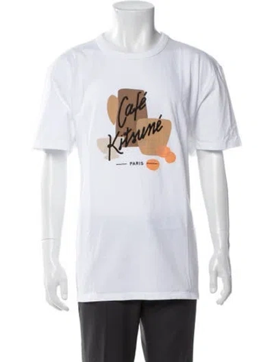 Pre-owned Maison Kitsuné Graphic Print Crew Neck T-shirt W/ Tags In White