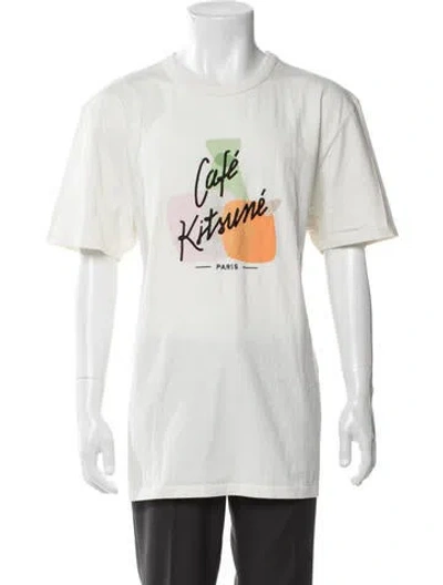 Pre-owned Maison Kitsuné Graphic Print Crew Neck T-shirt W/ Tags In White