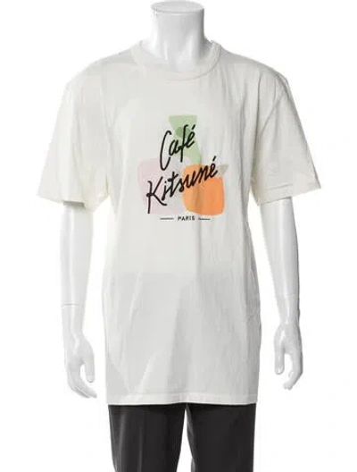 Pre-owned Maison Kitsuné Graphic Print Crew Neck T-shirt W/ Tags In White